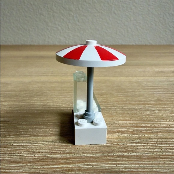 LEGO Popcorn Stand Cart Umbrella Vendor Accessory Mini Build Parts Vintage 80s - Picture 4 of 5